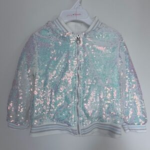 Sequin Jacket in Iridescent ombré pink and blue  NWT 5T